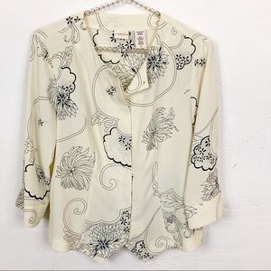 Covington l Floral Print Button Down Blouse